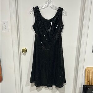 Black Sequin Sleeveless Dress